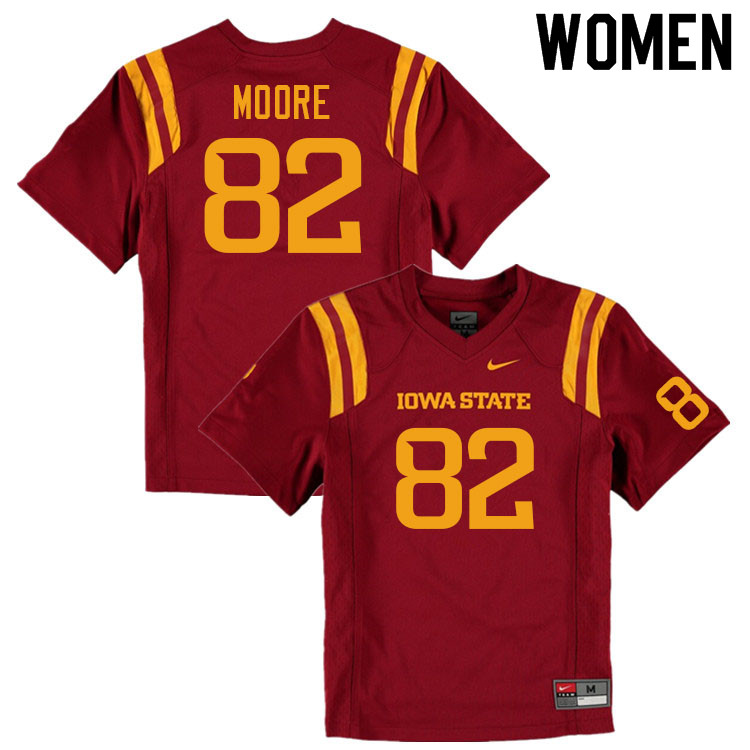Women #82 Tyler Moore Iowa State Cyclones College Football Jerseys Sale-Cardinal - Click Image to Close